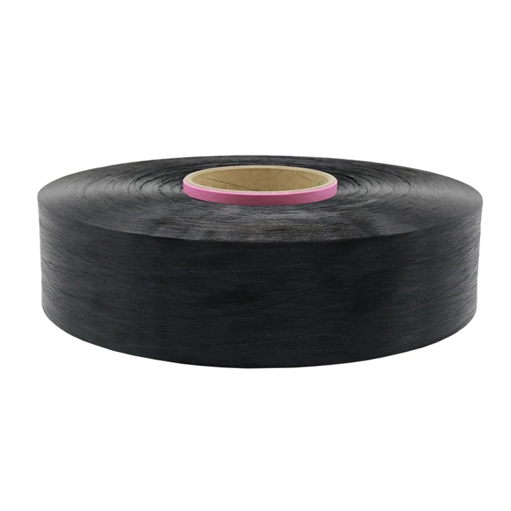 Dope Dyed Jet Du Polyester Ffilament Edau Ar gyfer Ffabrig Adlen